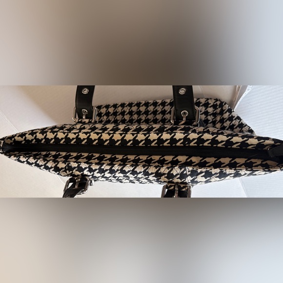 VERA BRADLEY quilted houndstooth tote weekend bag teacher purse travel casual - Picture 15 of 16